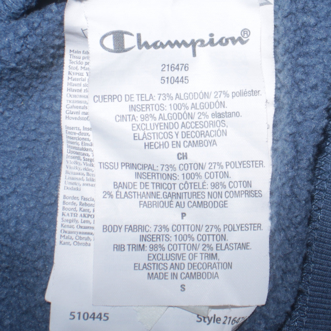Mens UK Size S Champion Blue Pullover Sweatshirt