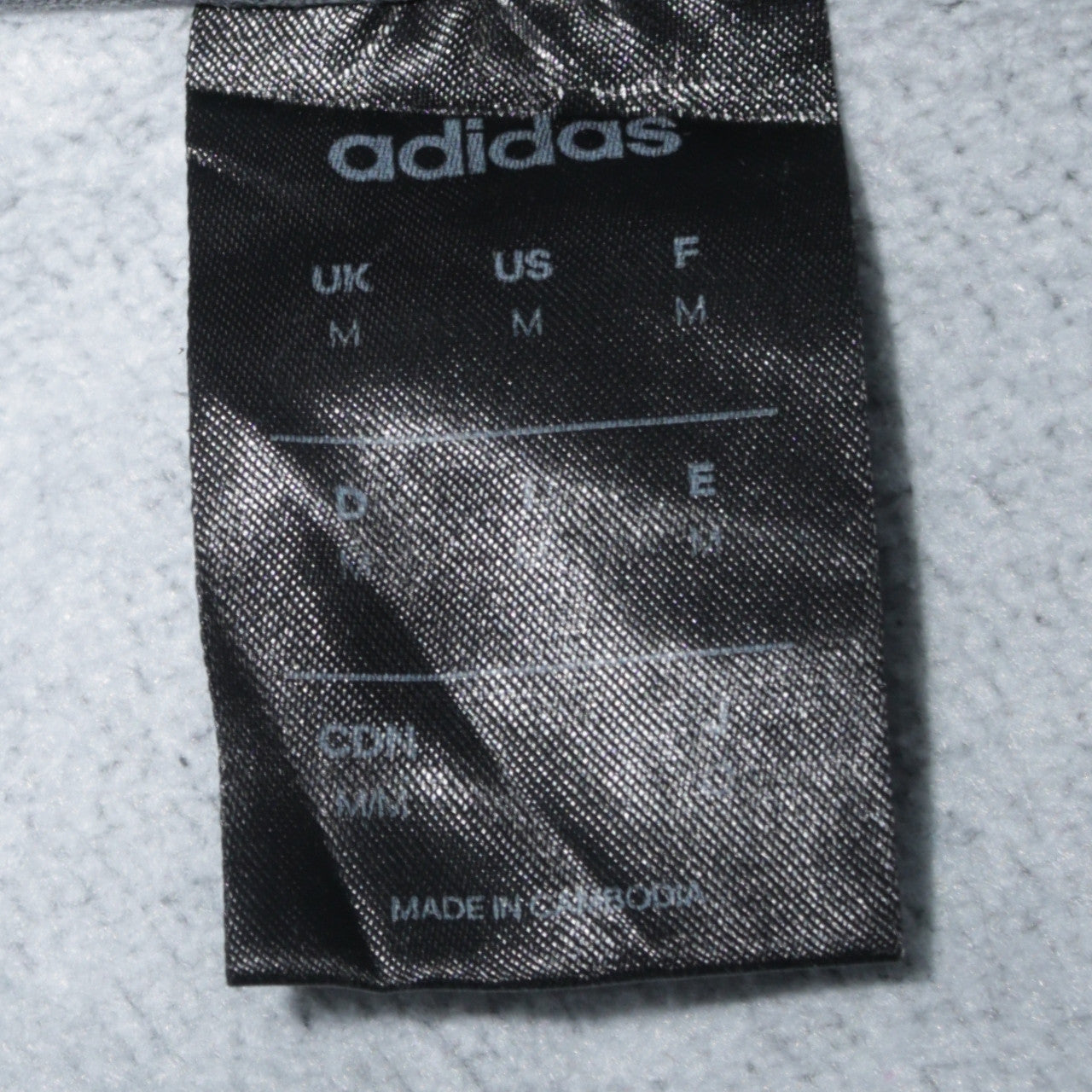 Mens UK Size M adidas Grey Full Zip Hoodie