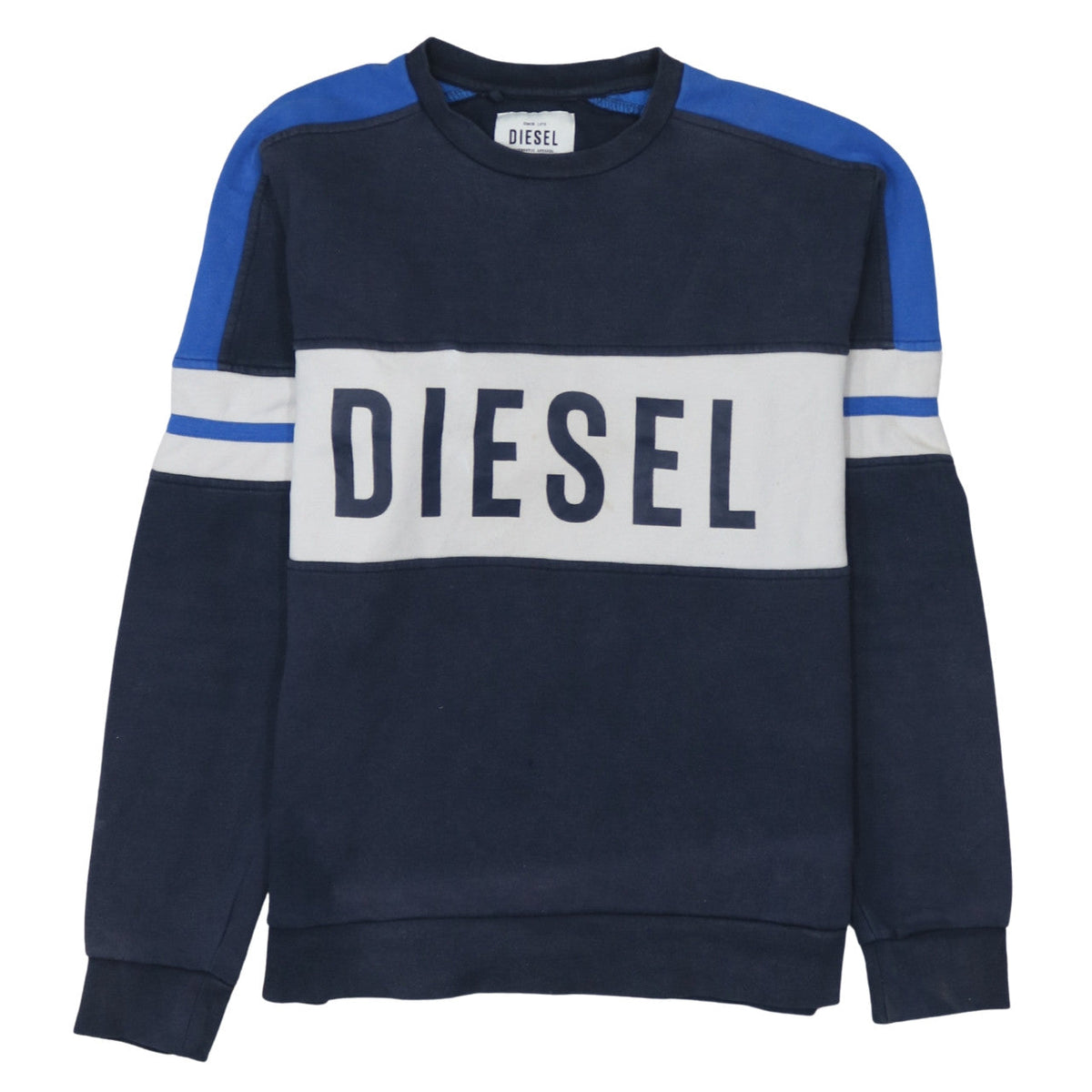 Mens UK Size L Diesel Blue Pullover Sweatshirt
