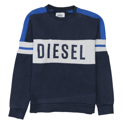 Mens UK Size L Diesel Blue Pullover Sweatshirt