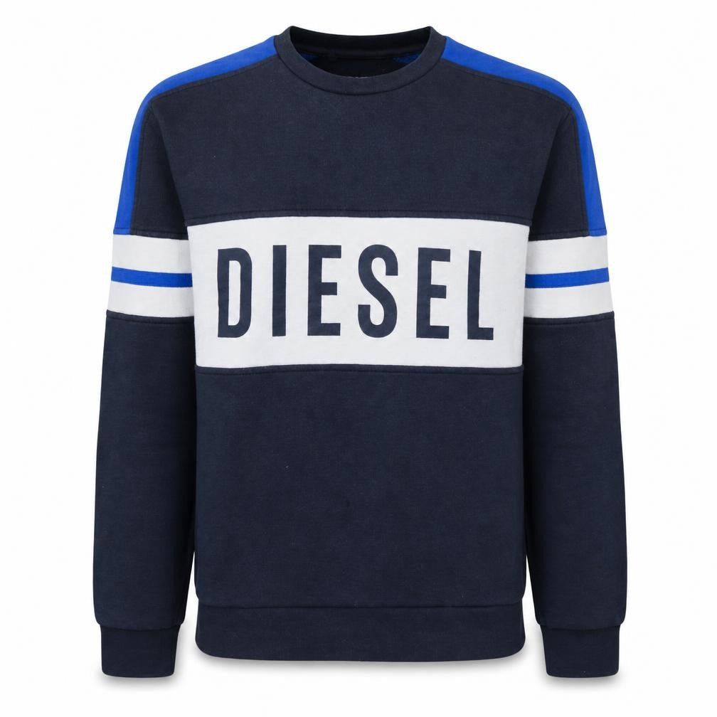 Mens UK Size L Diesel Blue Pullover Sweatshirt