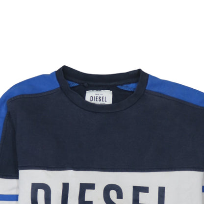 Mens UK Size L Diesel Blue Pullover Sweatshirt