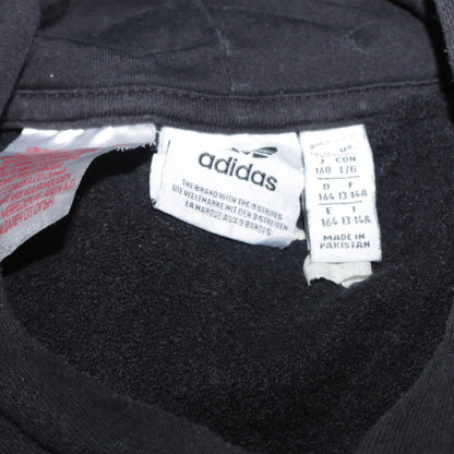 Adidas Boys Black Pullover Hoodie 13-14 Years Cotton Fleece Lined