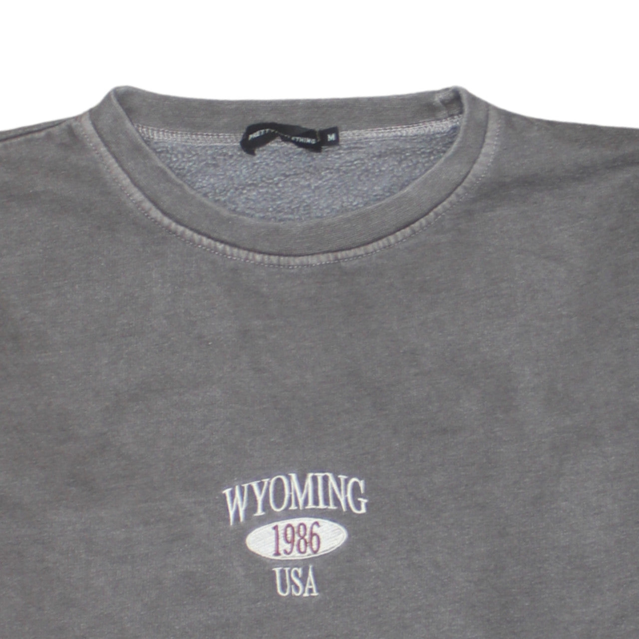 Womens UK Size M PRETTYLITTLETHING Grey Pullover Sweatshirt