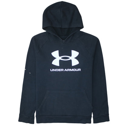 Under Armour Boys Black XL Pullover Hoodie Loose Fit Cotton Blend
