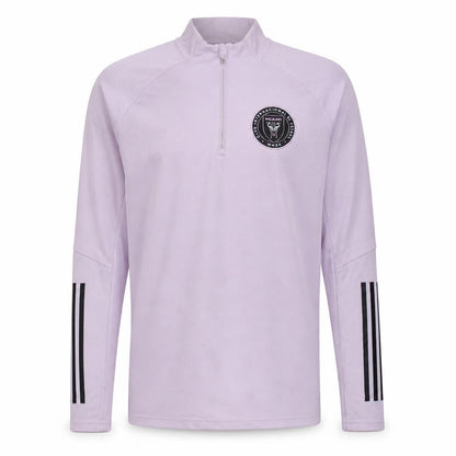 Adidas Men's Pink Inter Miami 1/4 Zip Training Top M Long Sleeve