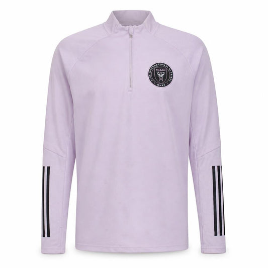 Adidas Men's Pink Inter Miami 1/4 Zip Training Top M Long Sleeve