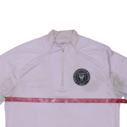 Adidas Men's Pink Inter Miami 1/4 Zip Training Top M Long Sleeve