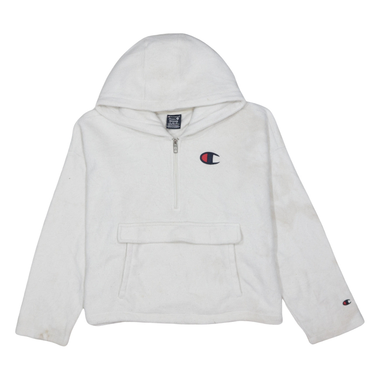 Womens UK Size M Champion White Pullover Hoodie