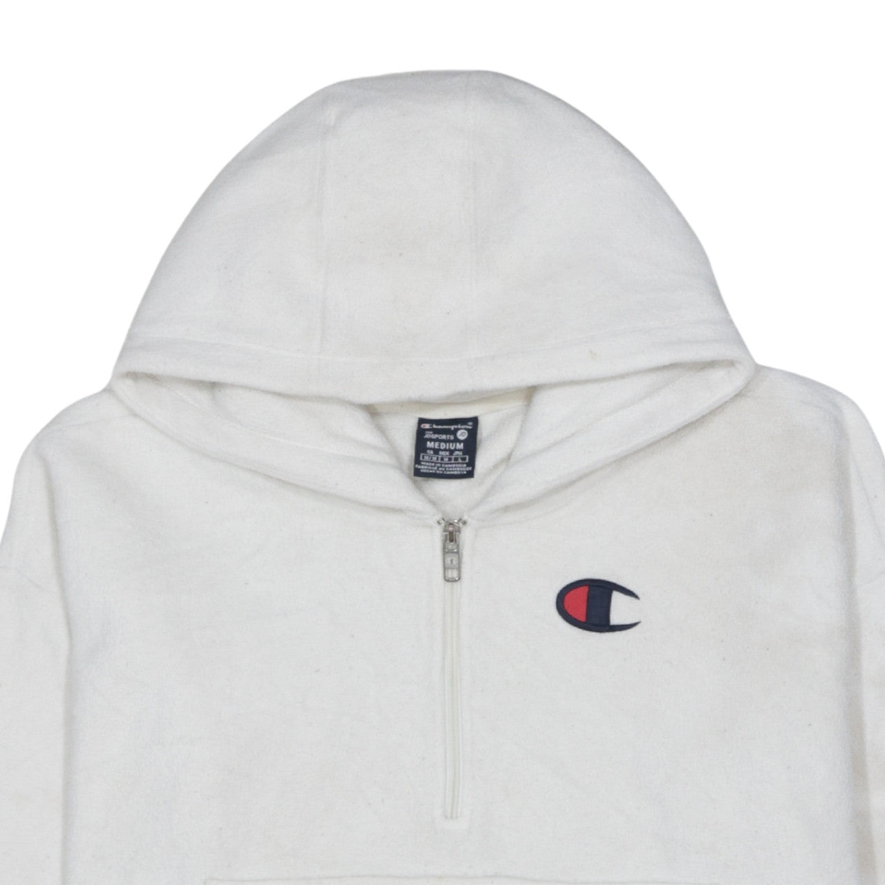 Womens UK Size M Champion White Pullover Hoodie