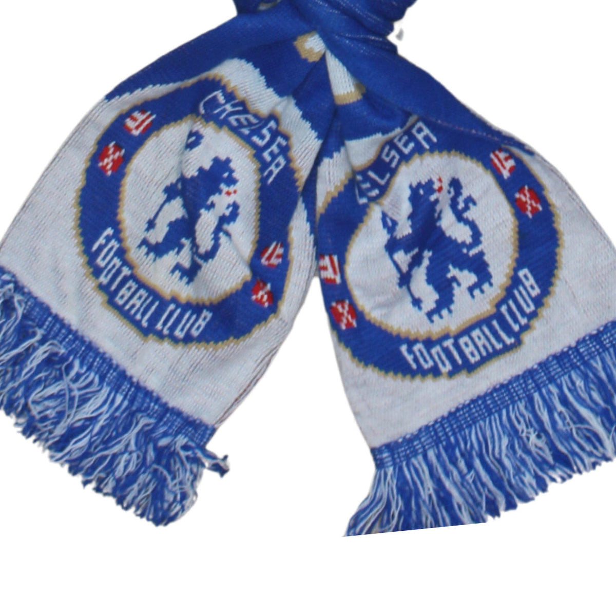 Additional view of Chelsea Football Club Blue Acrylic Men's Knitted Winter Scarf