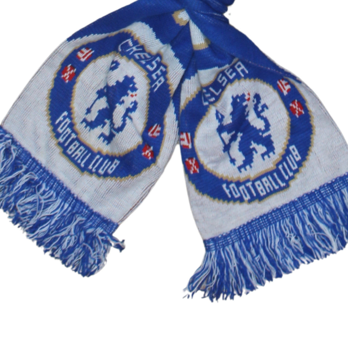 Additional view of Chelsea Football Club Blue Acrylic Men's Knitted Winter Scarf