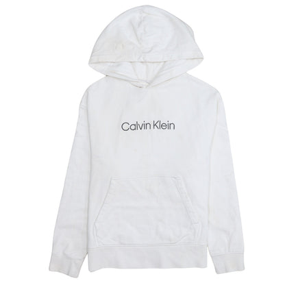 Mens UK Size M Calvin Klein White Pullover Hoodie