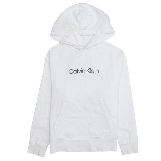 Mens UK Size M Calvin Klein White Pullover Hoodie