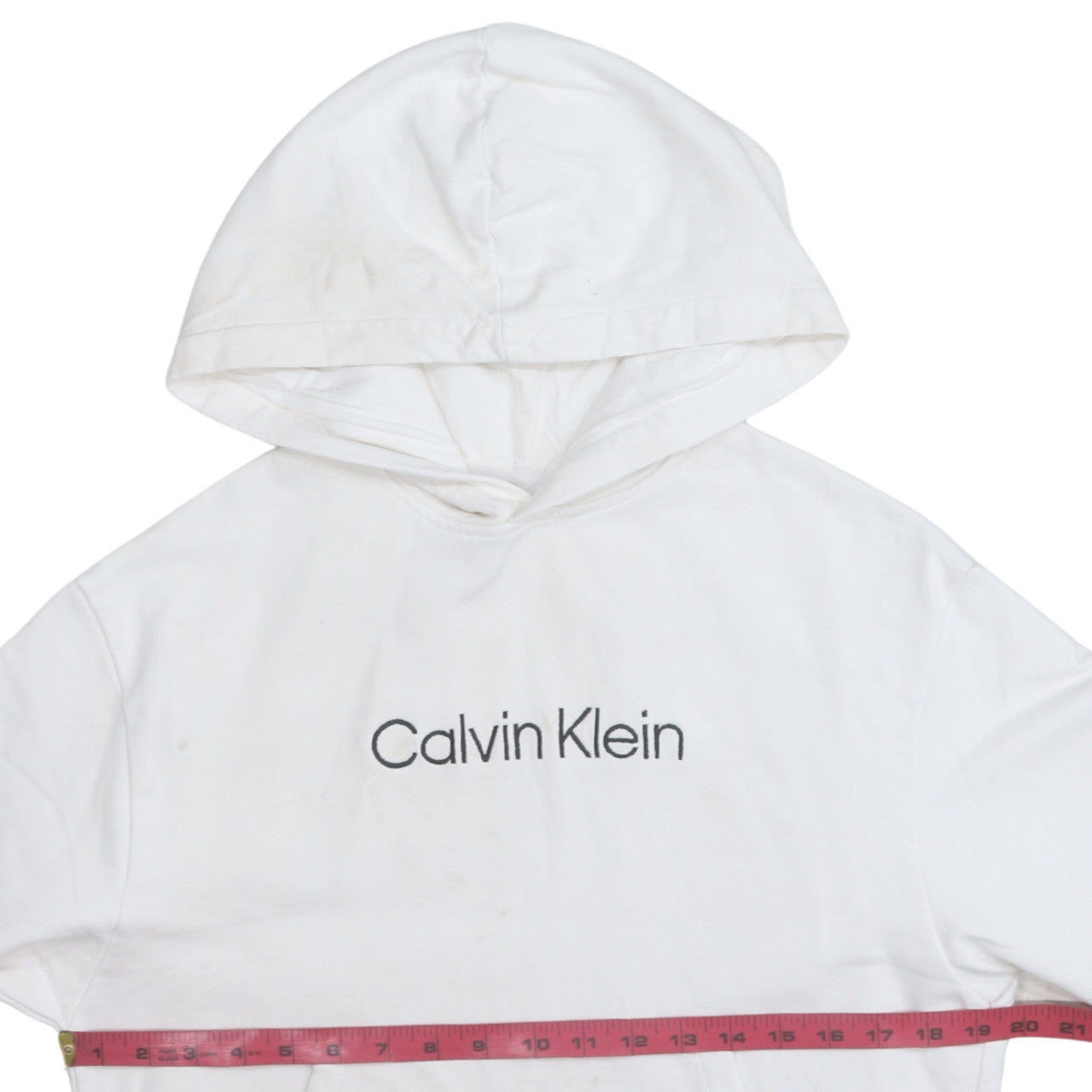 Mens UK Size M Calvin Klein White Pullover Hoodie