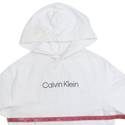 Mens UK Size M Calvin Klein White Pullover Hoodie