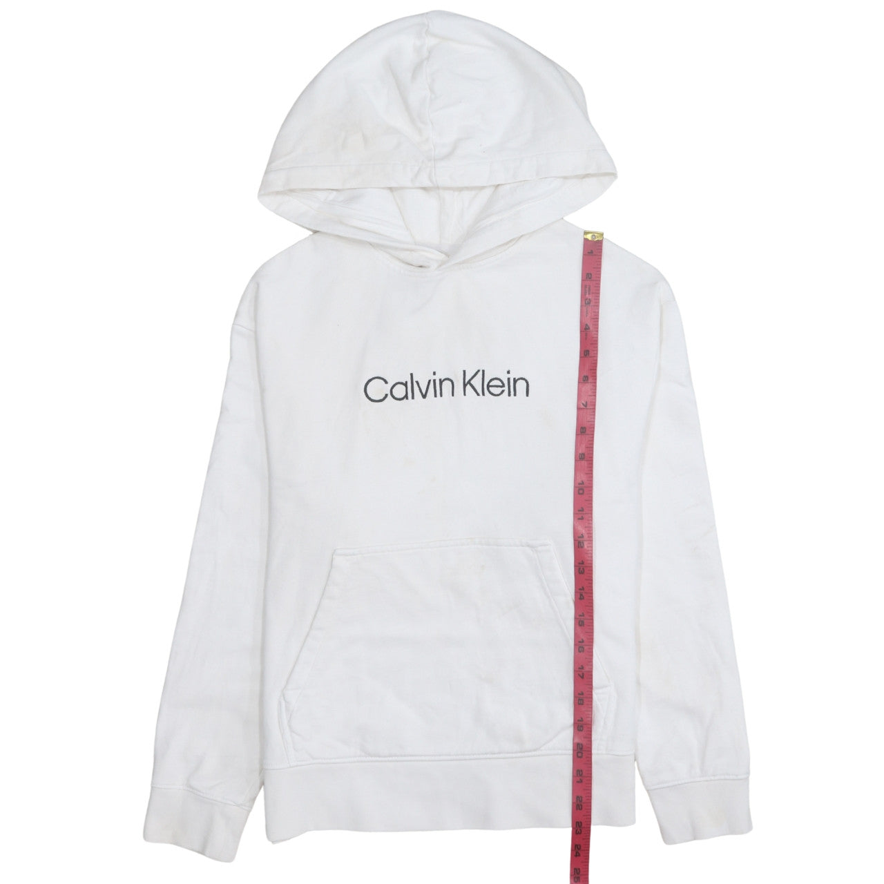 Mens UK Size M Calvin Klein White Pullover Hoodie