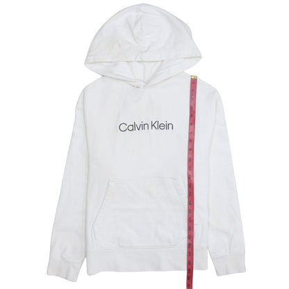 Mens UK Size M Calvin Klein White Pullover Hoodie