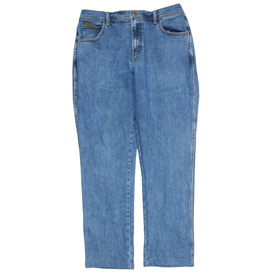 Mens UK Size L Wrangler Regular Fit Straight Blue Jeans