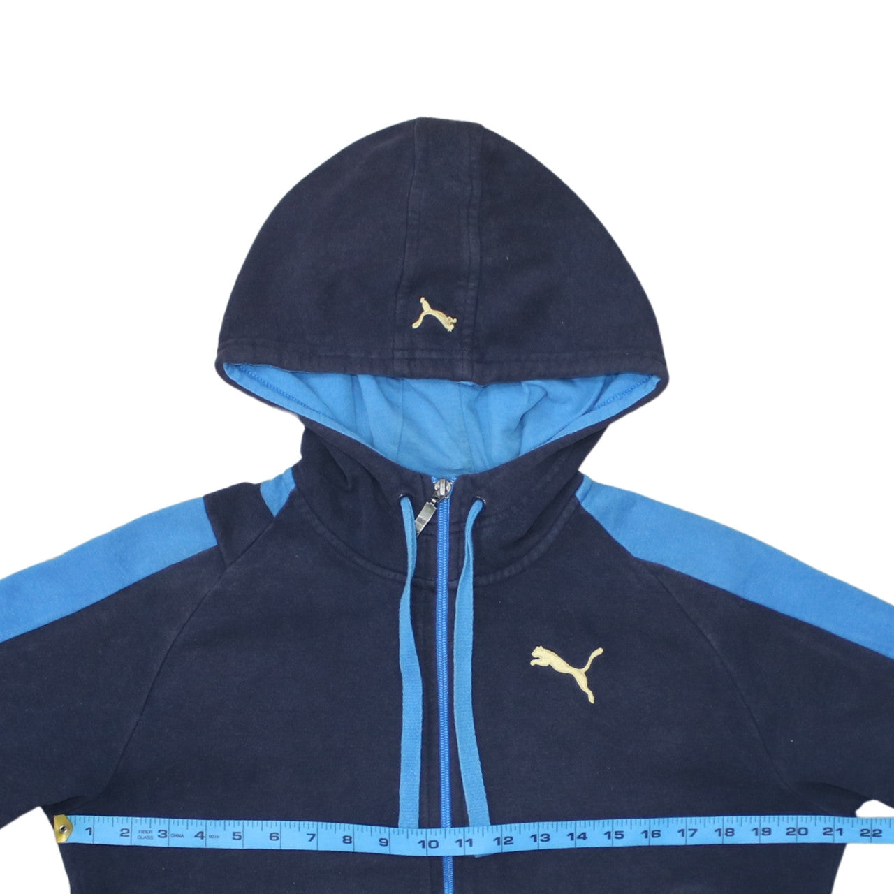 Mens UK Size S PUMA Blue Full Zip Hoodie
