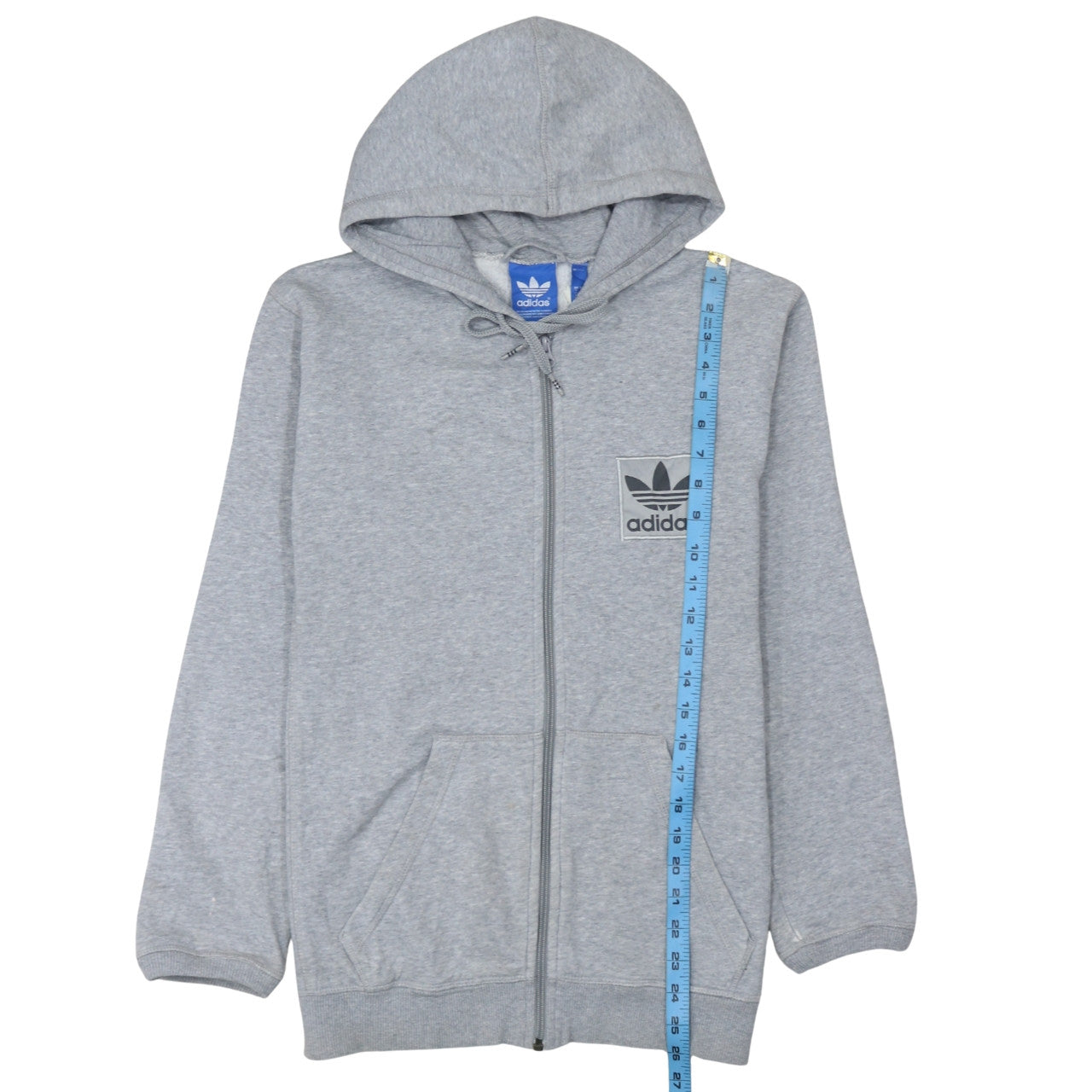 Mens UK Size S adidas Grey Full Zip Hoodie