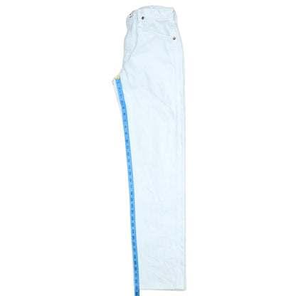 Wrangler Women's White Straight Leg Denim Jeans Size 12 Mid Rise