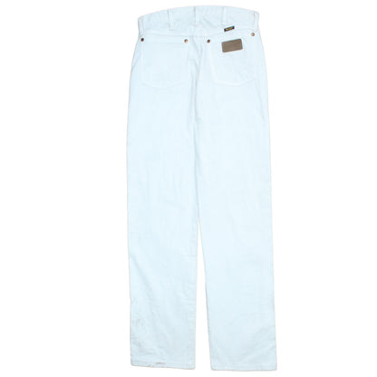 Wrangler Women's White Straight Leg Denim Jeans Size 12 Mid Rise
