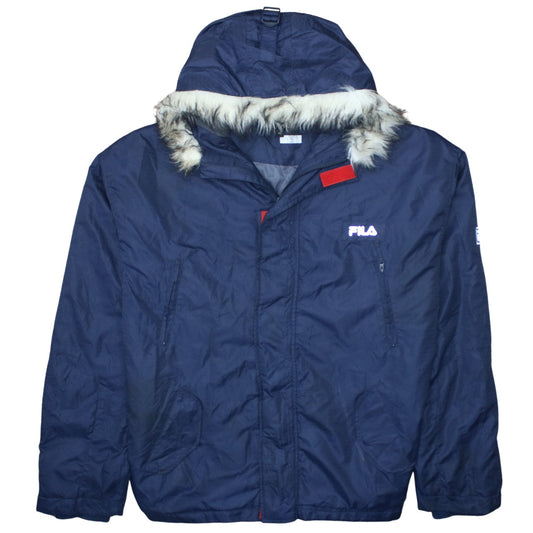 Mens UK Size XL FILA Blue Parka Coat