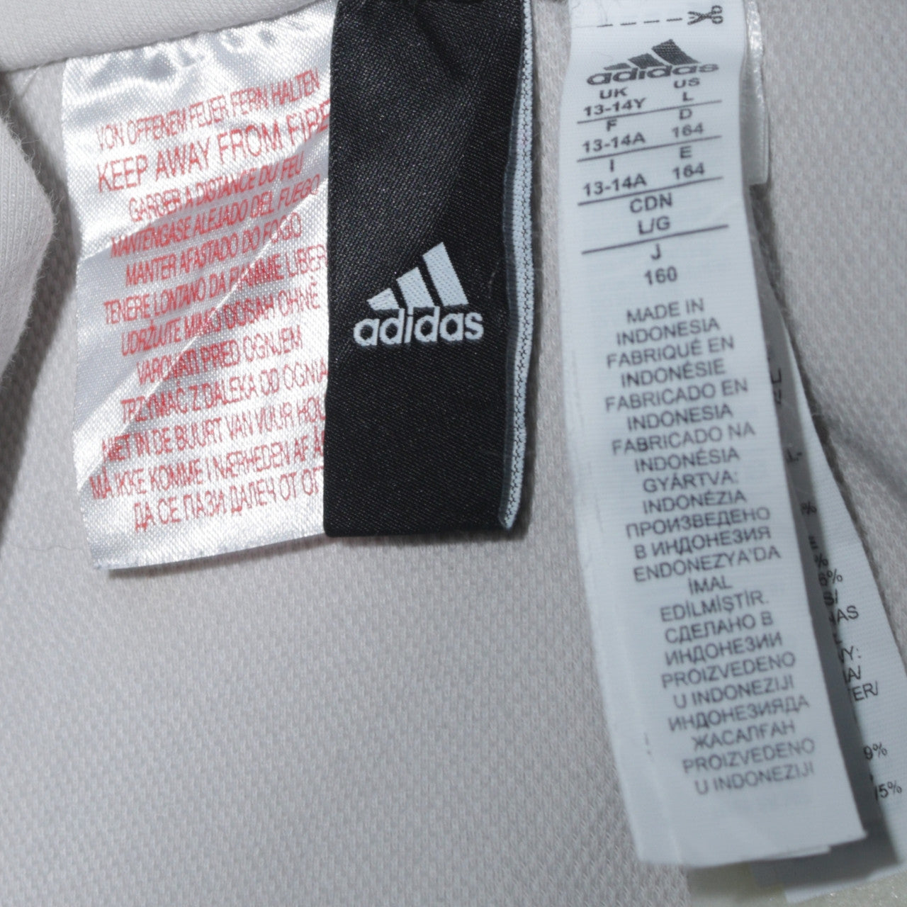 Boys UK Size 13-14 Years adidas Grey Full Zip Hoodie