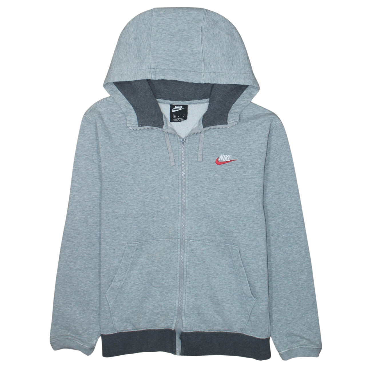 Mens UK Size M Nike Grey Full Zip Hoodie