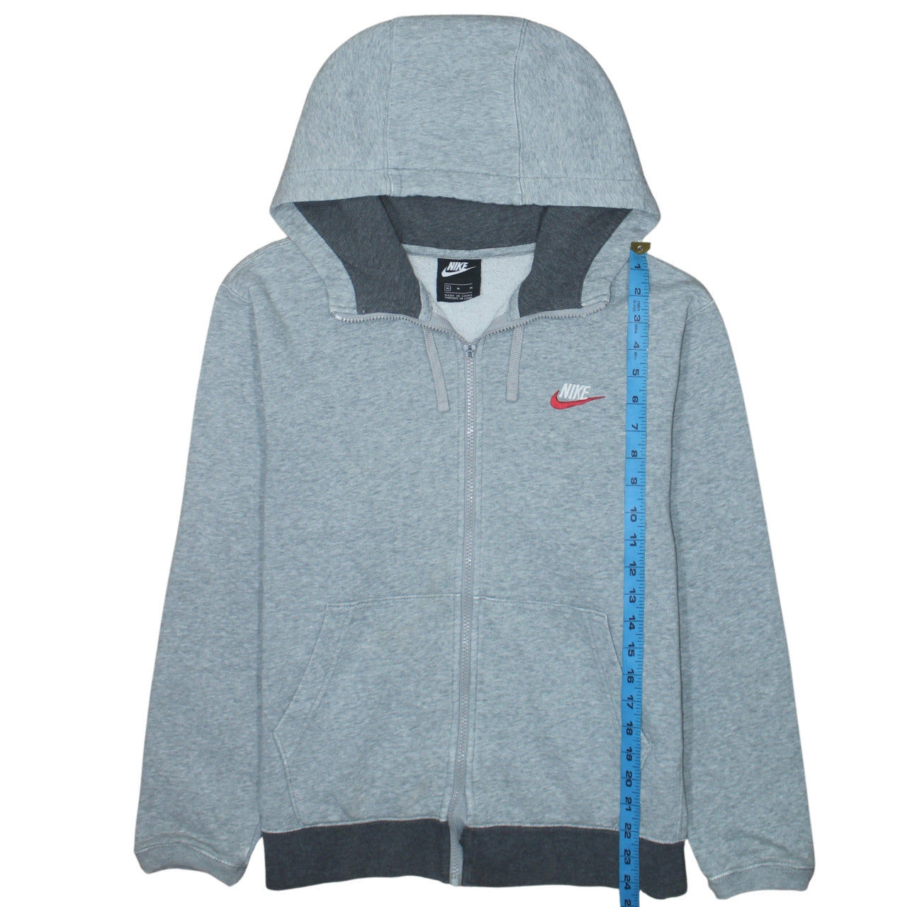 Mens UK Size M Nike Grey Full Zip Hoodie