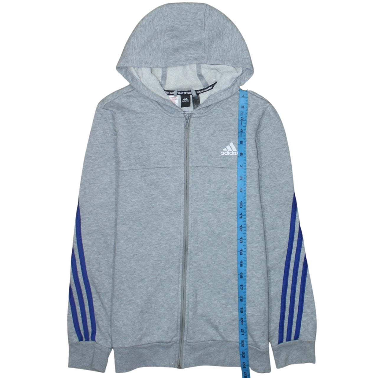 Boys UK Size L adidas Grey Full Zip Hoodie