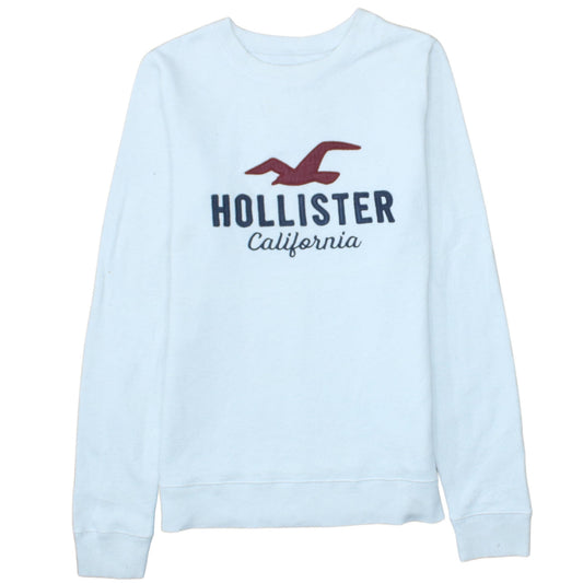 Womens UK Size XS Hollister White Pullover Sweatshirt