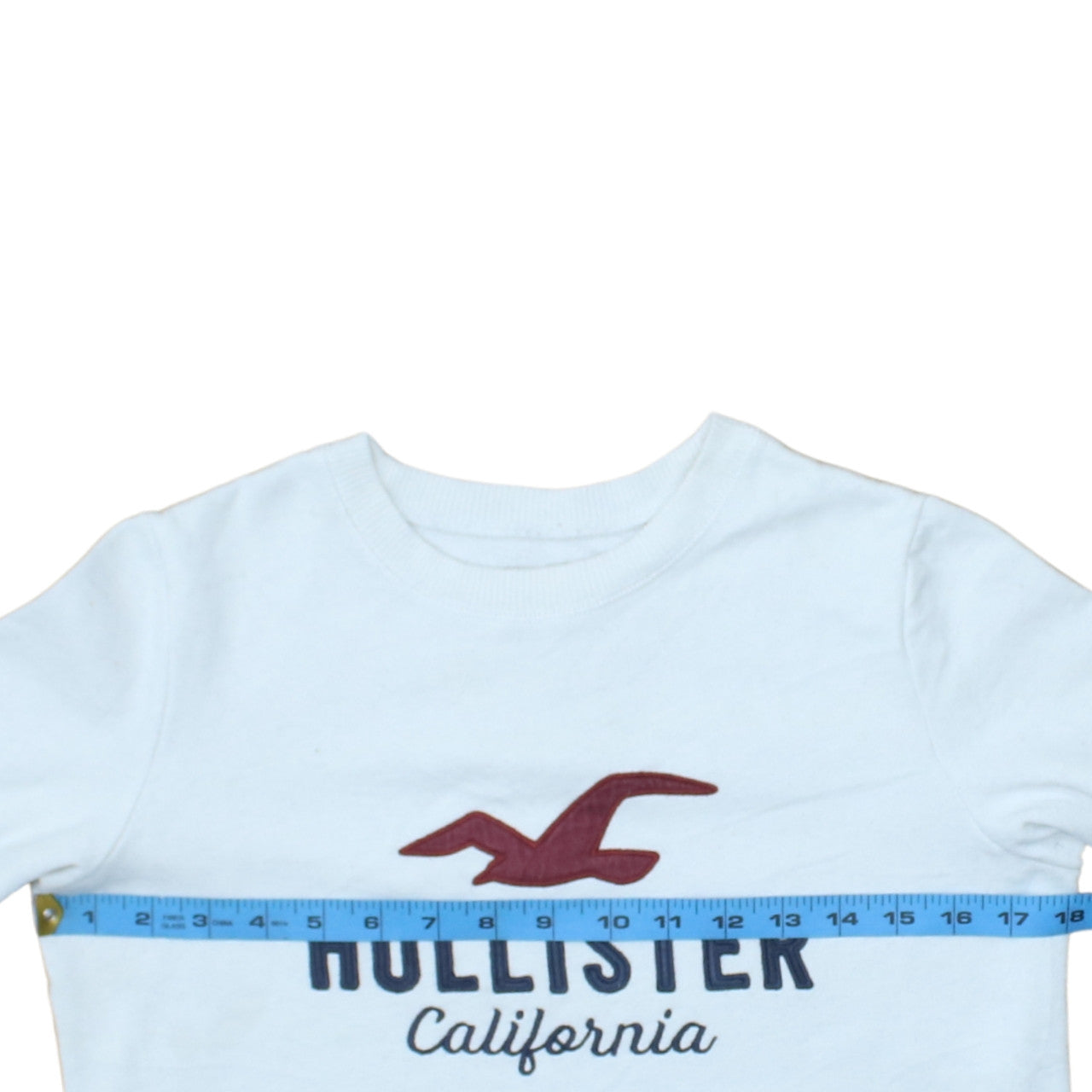 Womens UK Size XS Hollister White Pullover Sweatshirt