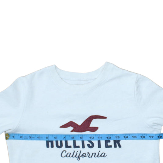 Womens UK Size XS Hollister White Pullover Sweatshirt