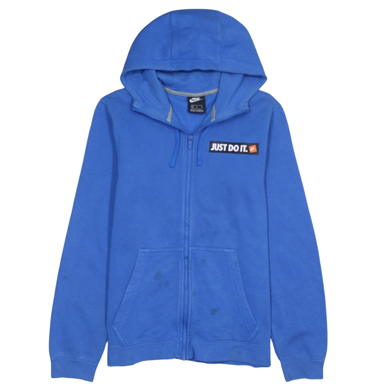 Mens UK Size M Nike Blue Full Zip Hoodie