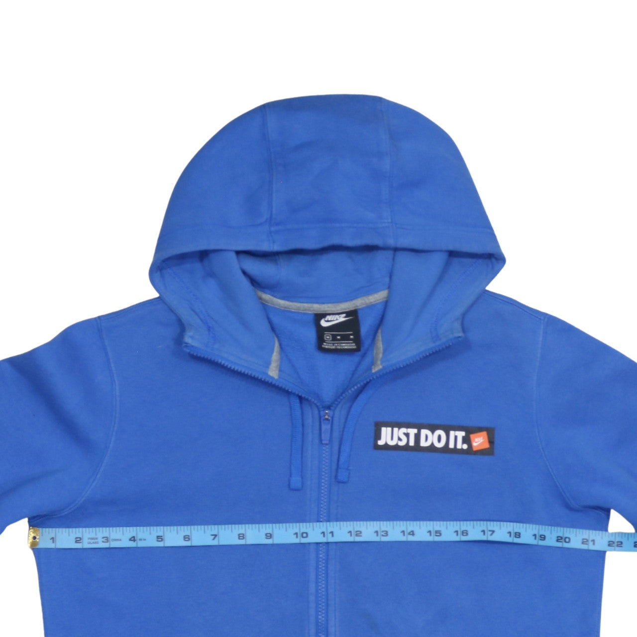 Mens UK Size M Nike Blue Full Zip Hoodie
