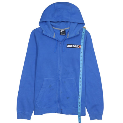 Mens UK Size M Nike Blue Full Zip Hoodie