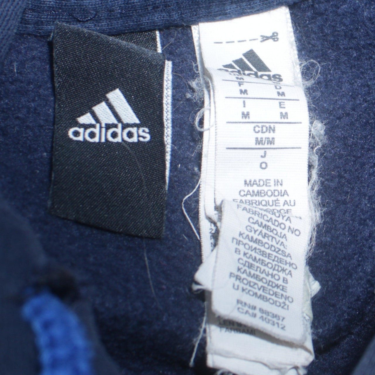 Mens UK Size M adidas Blue Pullover Hoodie