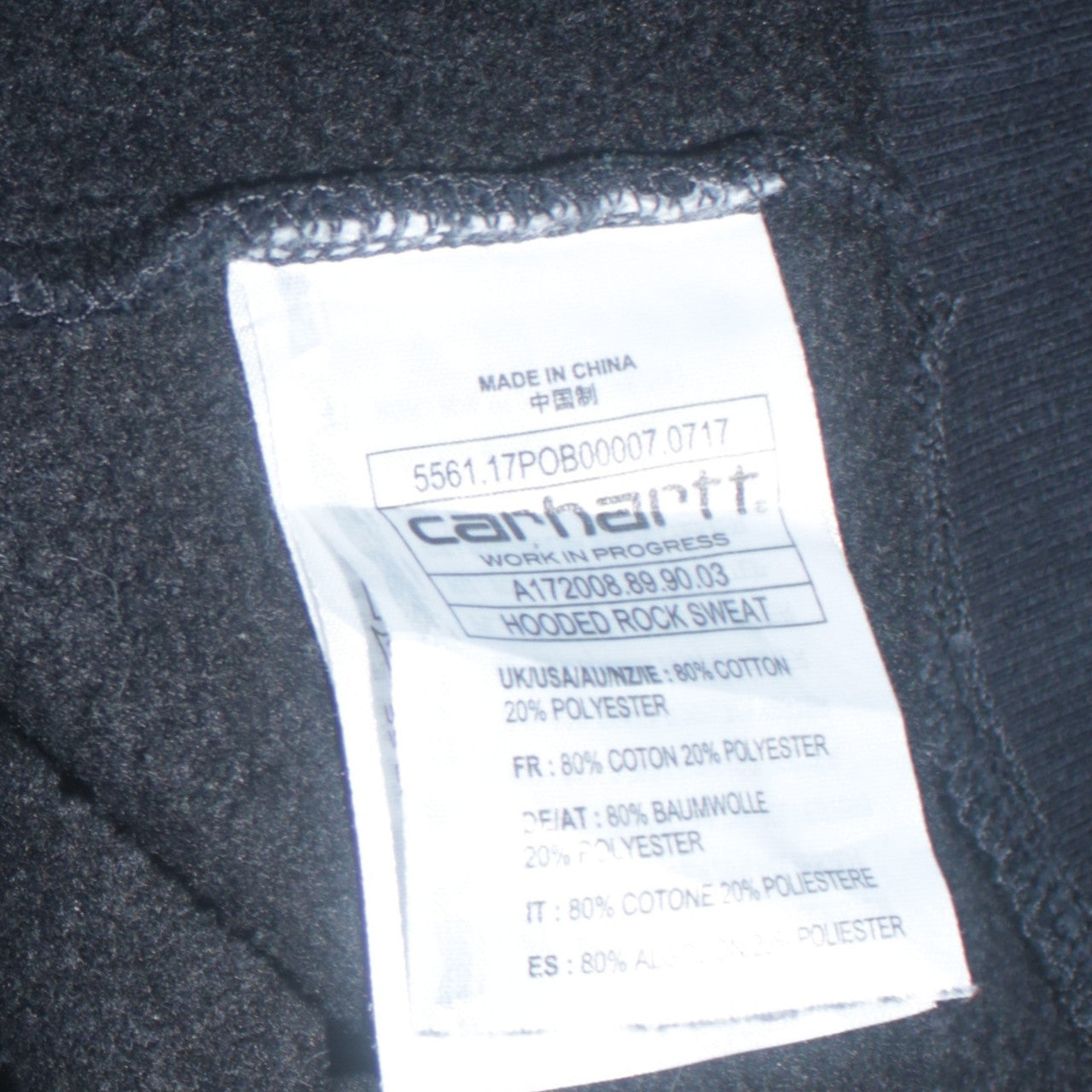Mens UK Size M Carhartt Black Pullover Hoodie