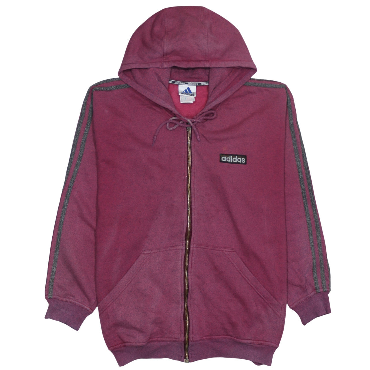 Mens UK Size M adidas Purple Full Zip Hoodie