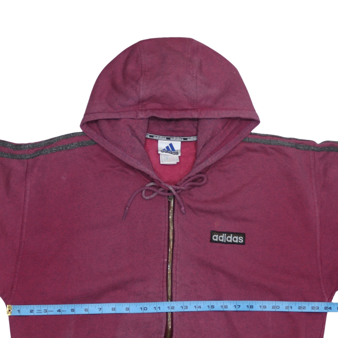 Mens UK Size M adidas Purple Full Zip Hoodie