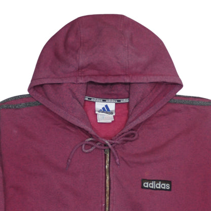 Mens UK Size M adidas Purple Full Zip Hoodie