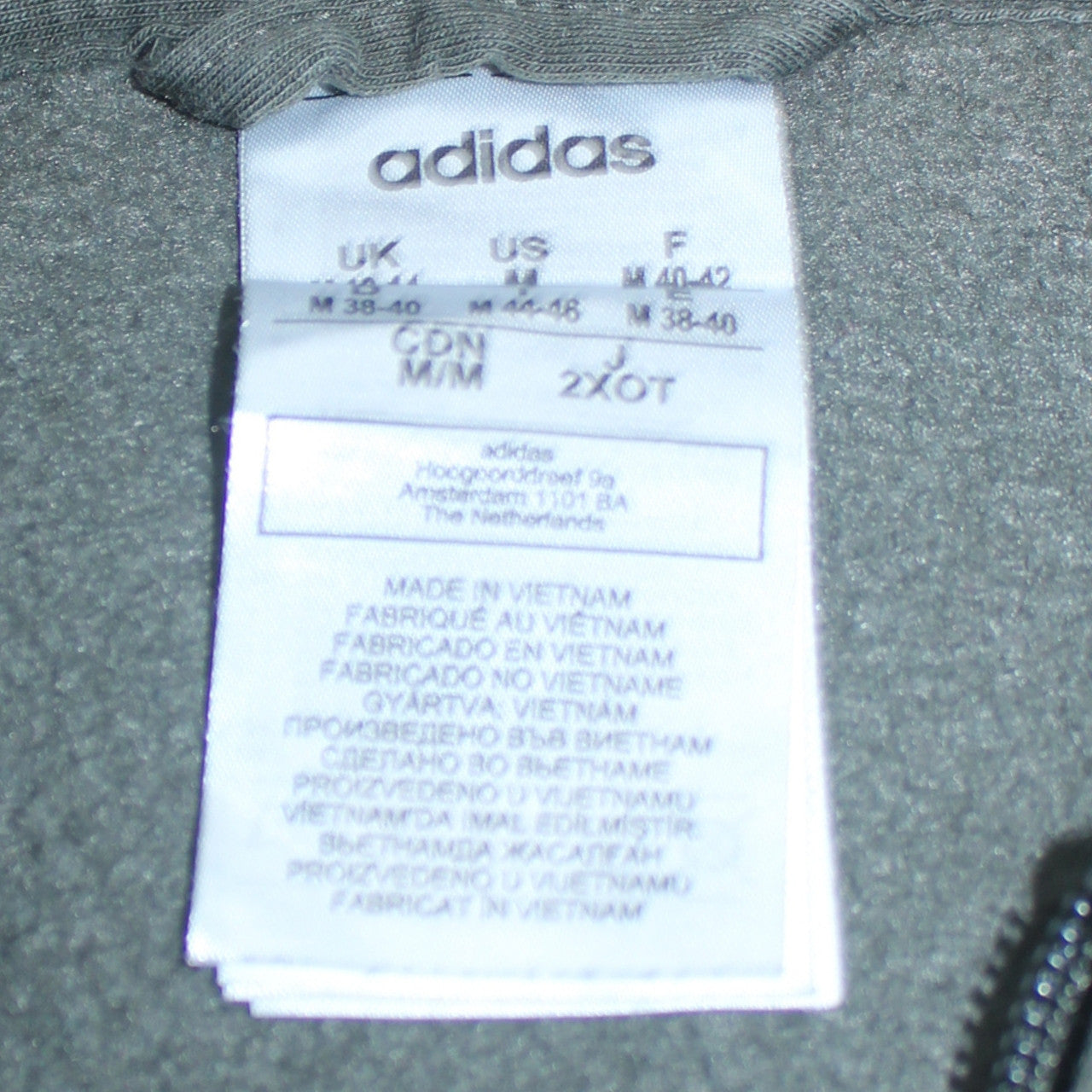 Womens UK Size M adidas Black Full Zip Hoodie