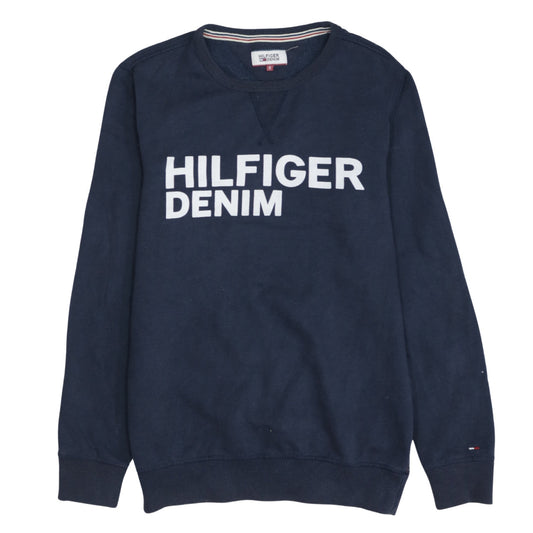 Mens UK Size S Hilfiger Denim Blue Pullover Sweatshirt
