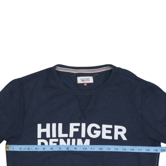 Mens UK Size S Hilfiger Denim Blue Pullover Sweatshirt
