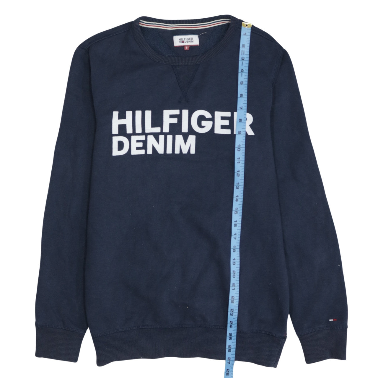 Mens UK Size S Hilfiger Denim Blue Pullover Sweatshirt