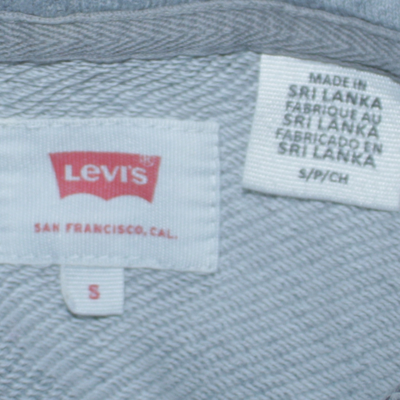 Mens UK Size S Levi's Grey Pullover Hoodie