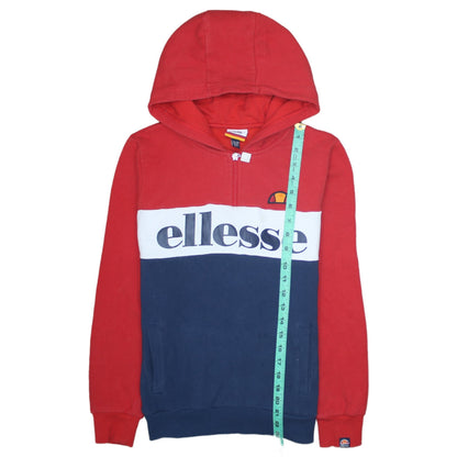 Ellesse Boys Red Blue Colourblock 12-13 Years Half Zip Hoodie Cotton Blend