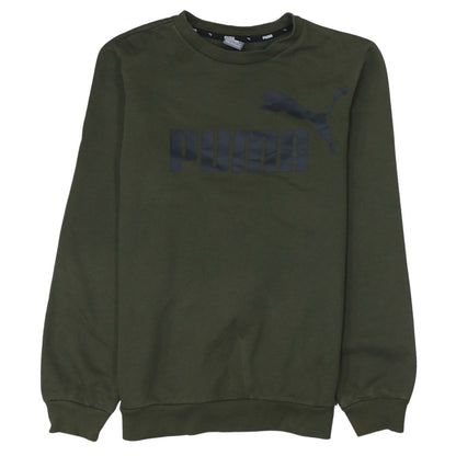 Puma Boys Green Crew Neck Pullover Sweatshirt 13-14 Years Logo Print